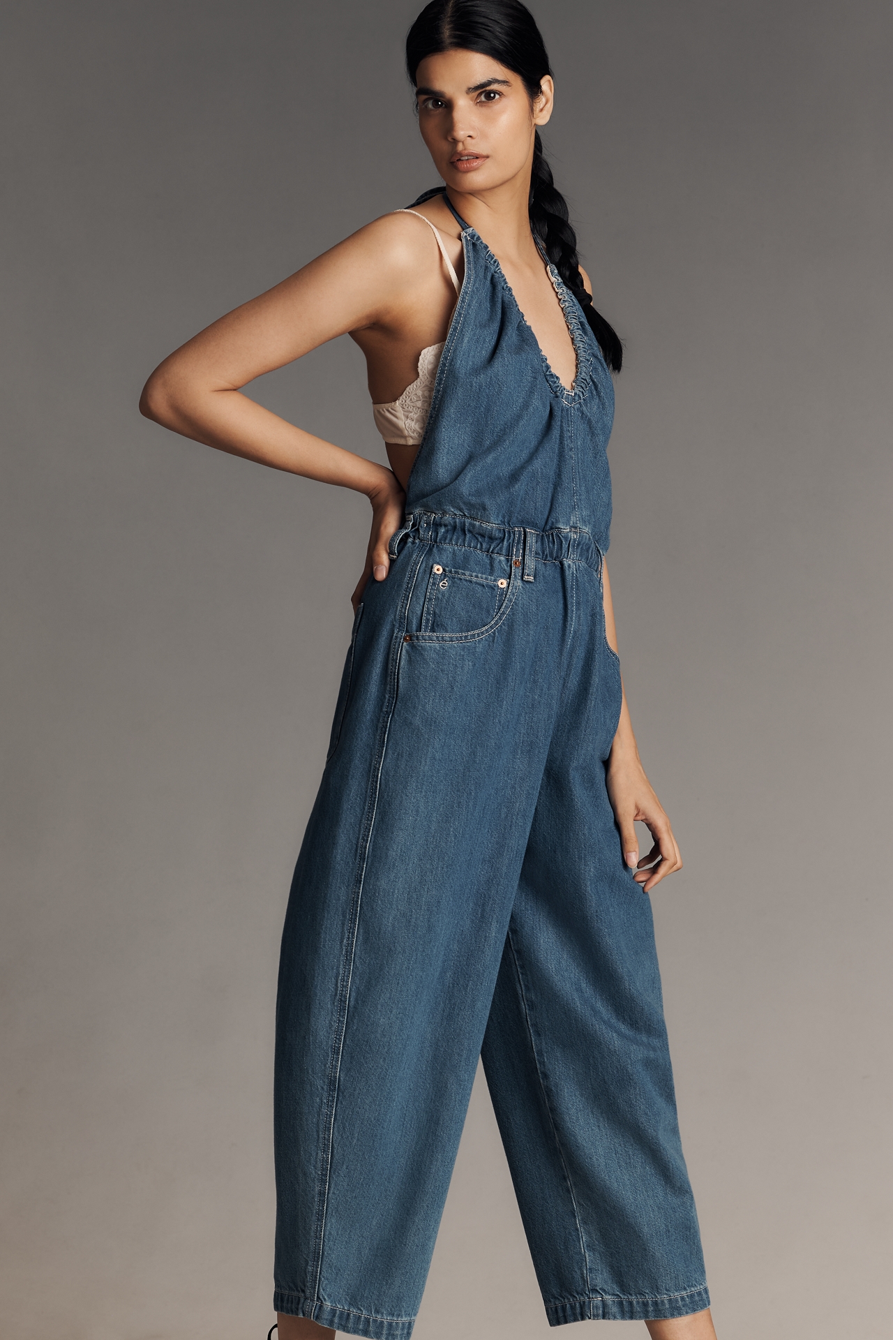 Ética Laurelle Halter Barrel Jumpsuit