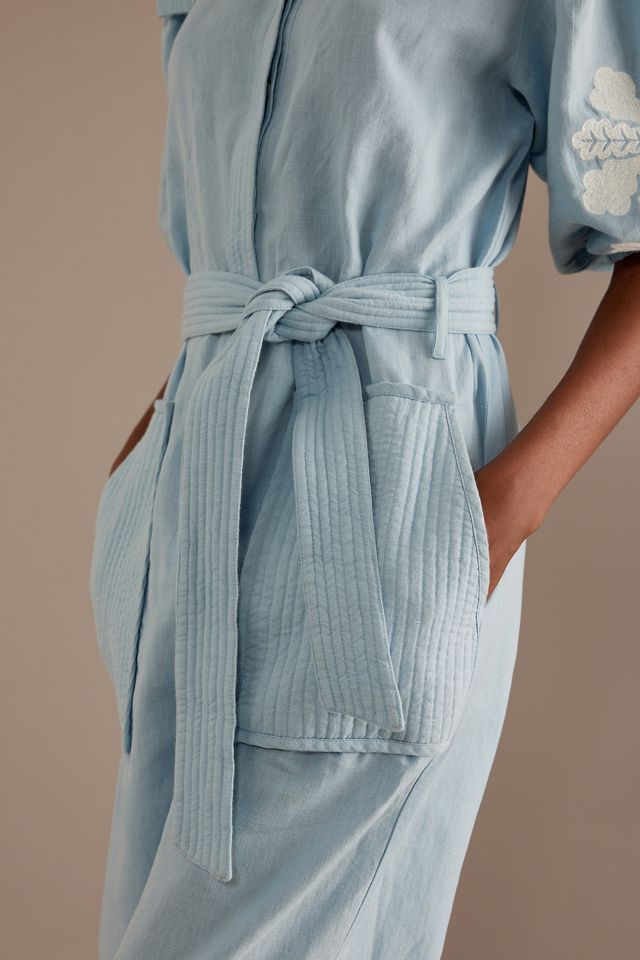 Louise Misha Sylviane Embroidered Tie-Waist Jumpsuit #4