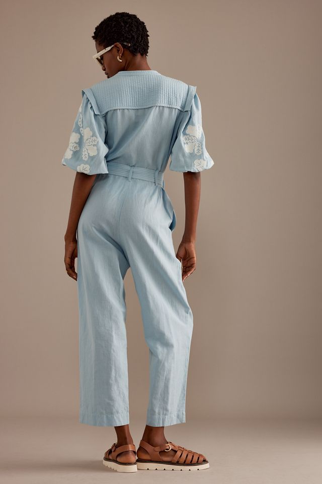 Louise Misha Sylviane Embroidered Tie-Waist Jumpsuit #5