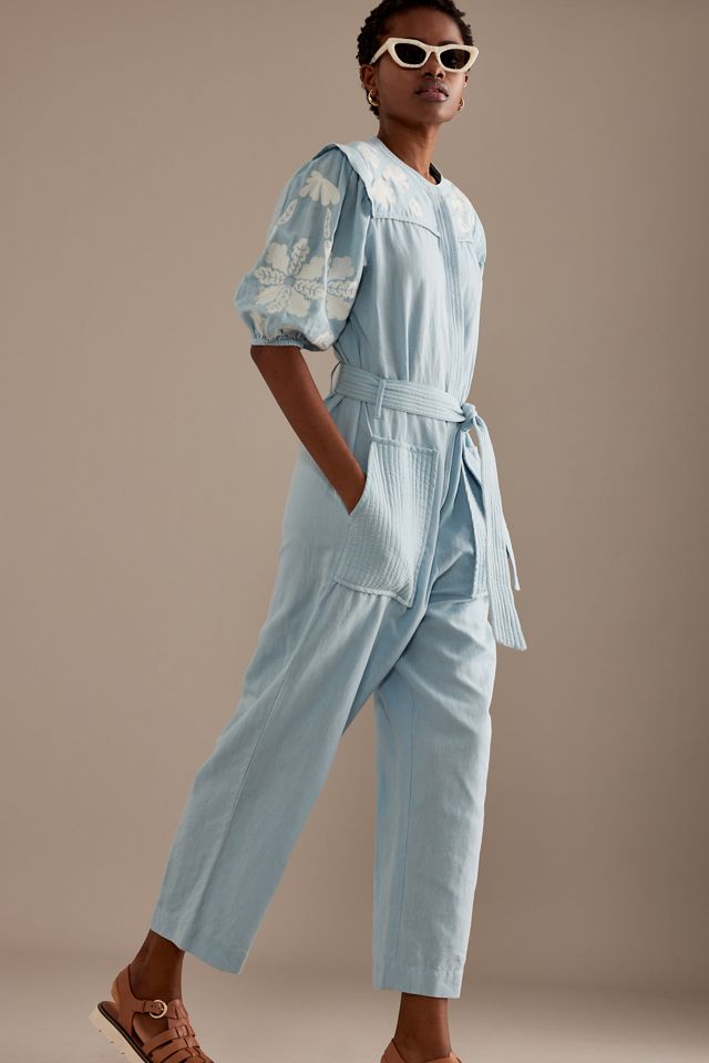 Louise Misha Sylviane Embroidered Tie-Waist Jumpsuit #2