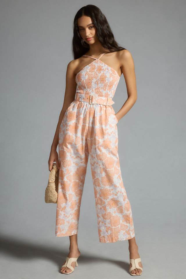 Lusana Arlen Smocked Halter Jumpsuit | Anthropologie