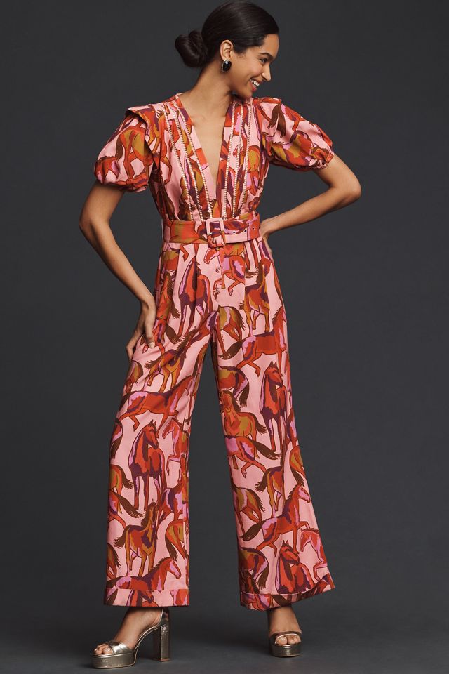 Farm Rio x Anthropologie Printed Halter Jumpsuit