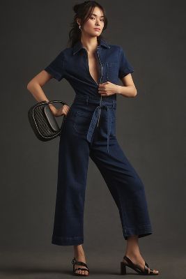 Denim Flared Jumpsuit – Label 3 Boutique