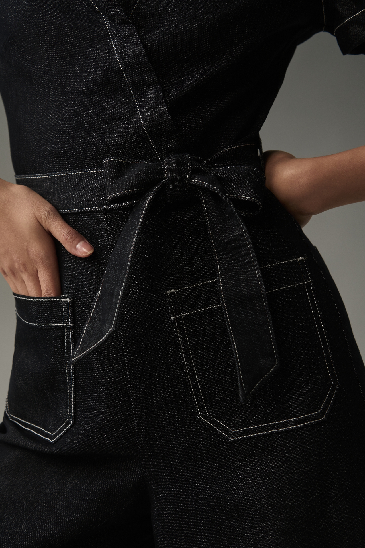 The Colette Wrap Jumpsuit by Maeve: Denim Edition