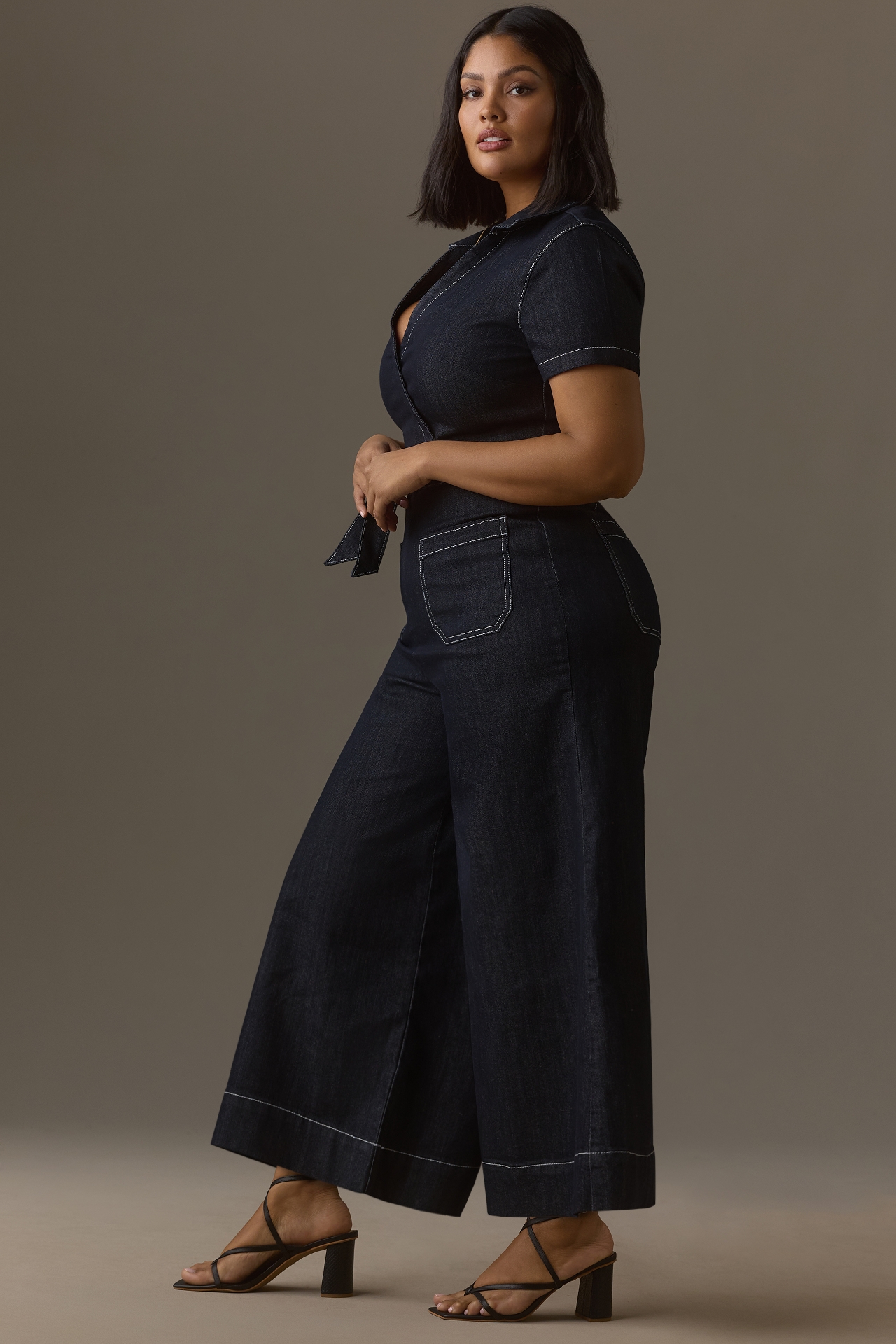 The Colette Wrap Jumpsuit by Maeve: Denim Edition