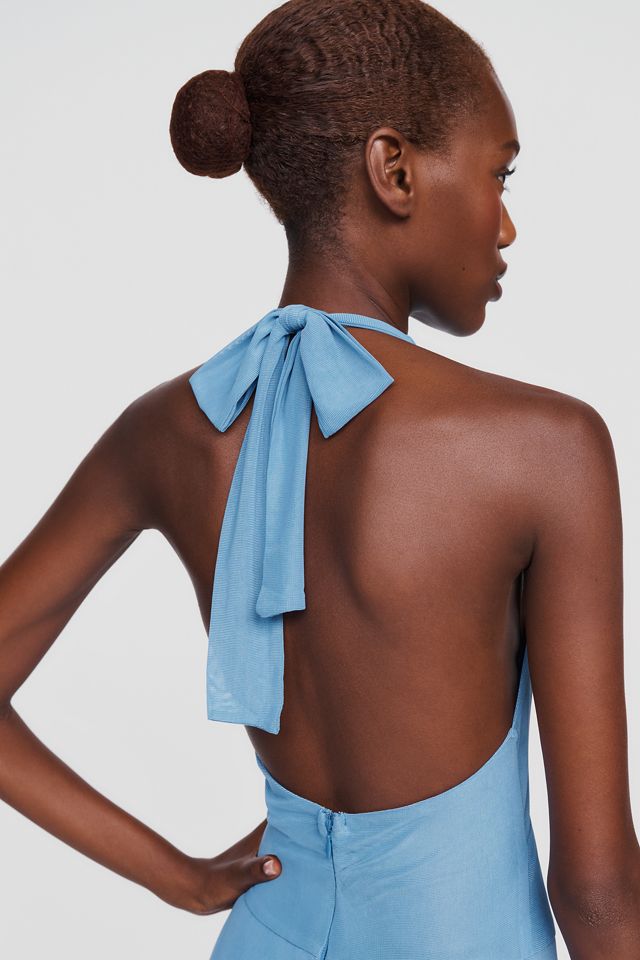 Rare London Neckholder-Jumpsuit mit weitem Bein #4