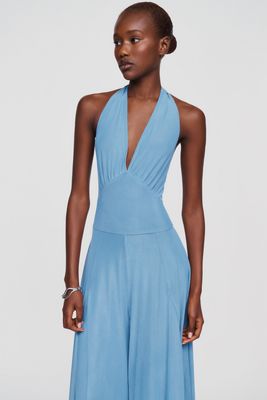 Rare London Halter-Neck Wide-Leg Jumpsuit