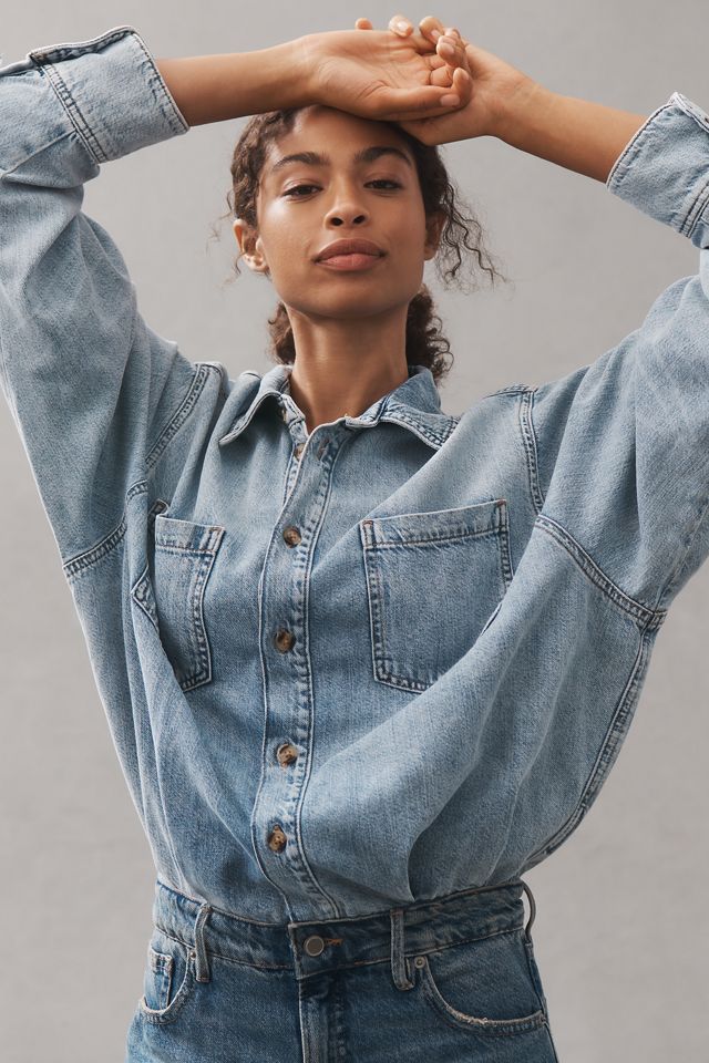 Good American Denim Shirt Jumpsuit #1