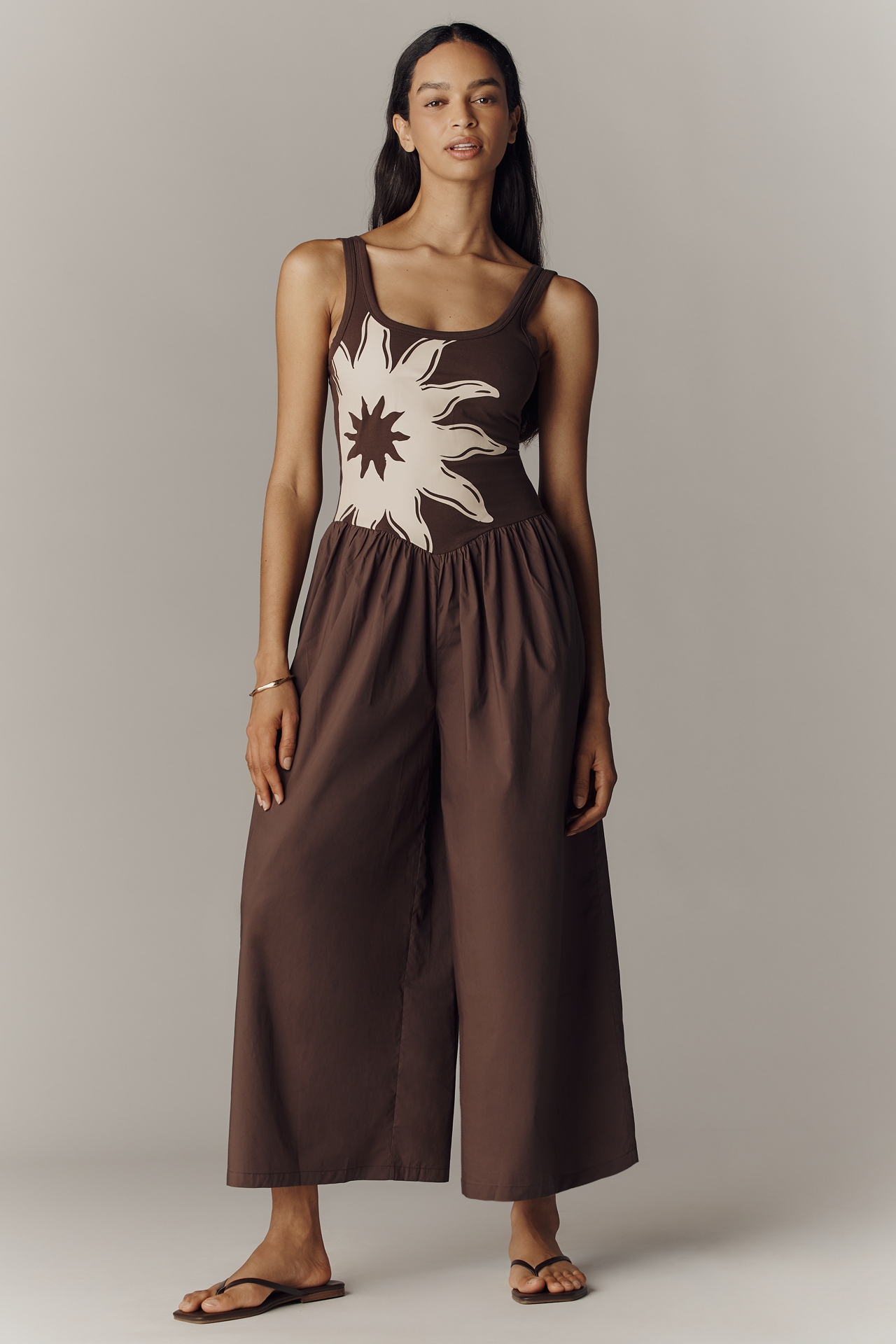 Never Fully Dressed Chocolate Sun Poplin Jumpsuit
