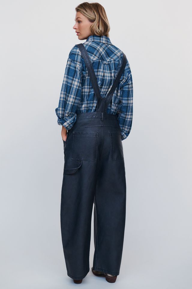 Pilcro Kayden Faux Leather Overalls #3