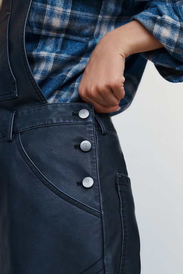 Pilcro Kayden Faux Leather Overalls #4