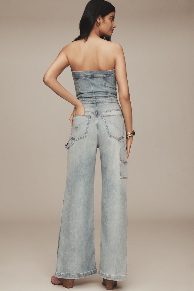 Husdon Strapless Denim Wide-Leg Jumpsuit #1