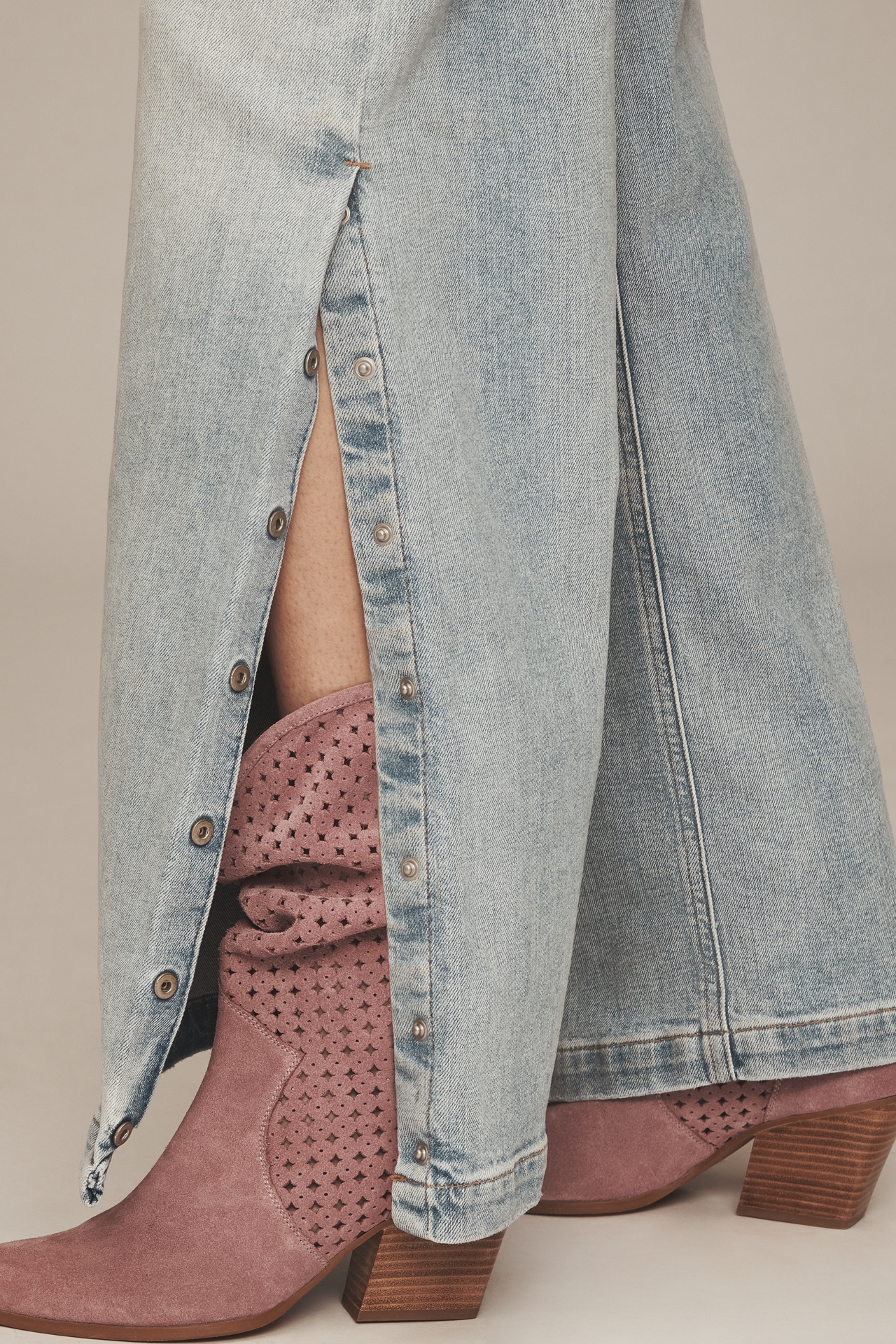 Husdon Strapless Denim Wide-Leg Jumpsuit