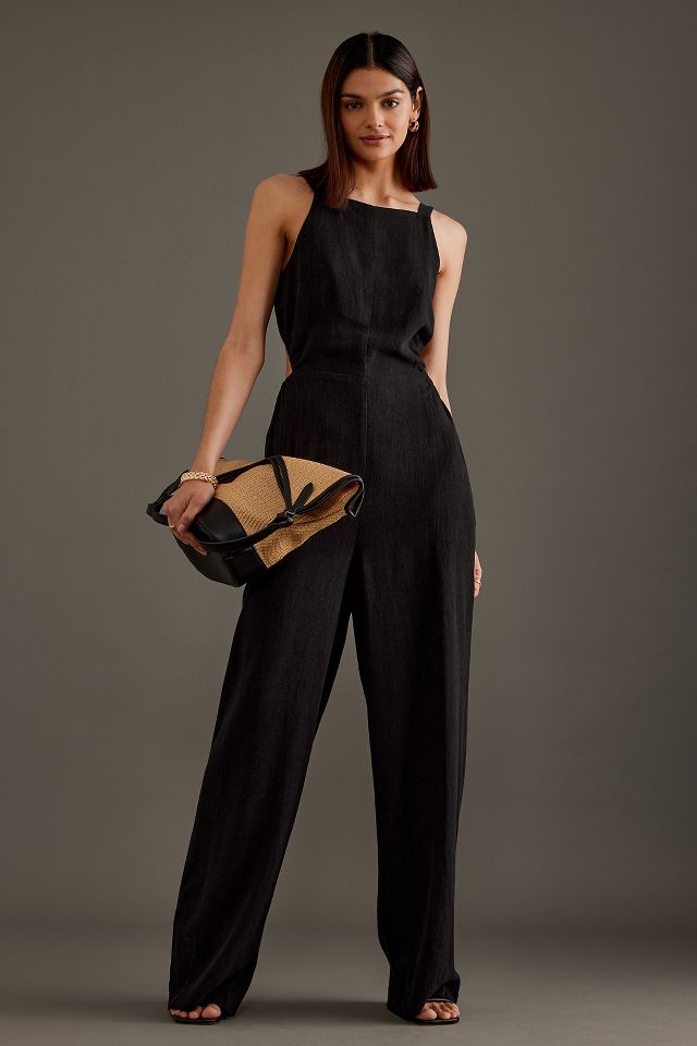 Theia BHLDN Trinity Wide purchases Leg Jumpsuit Black 16 NWT $280 Anthropologie