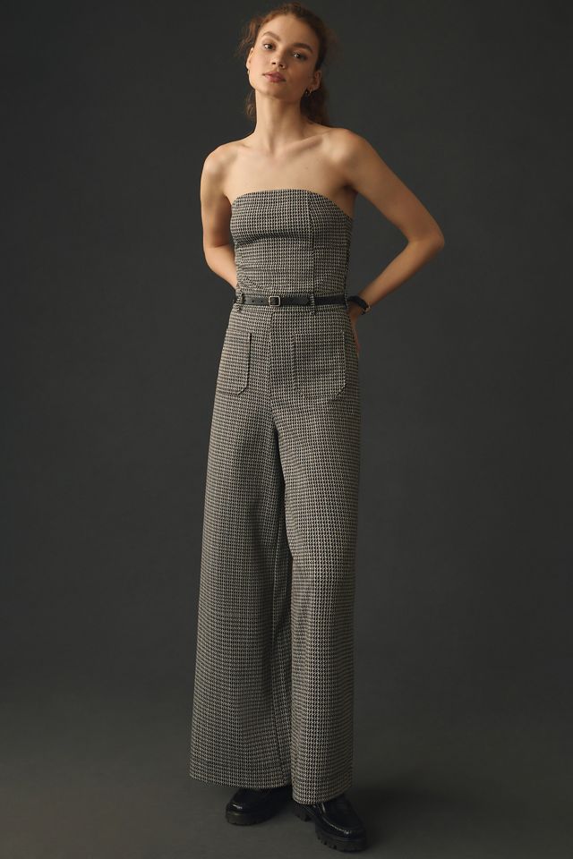 Maeve Houndstooth Knit Jumpsuit