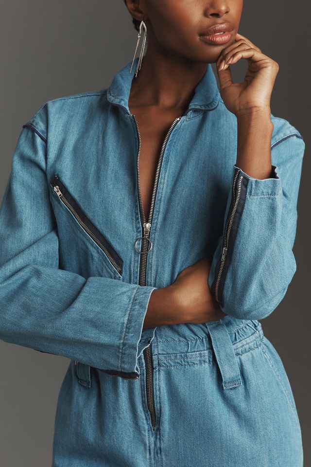 イアン君着用rayon denim all in one Seventy + Mochi Amelia All-in-One Denim Jumpsuit | Anthropologie