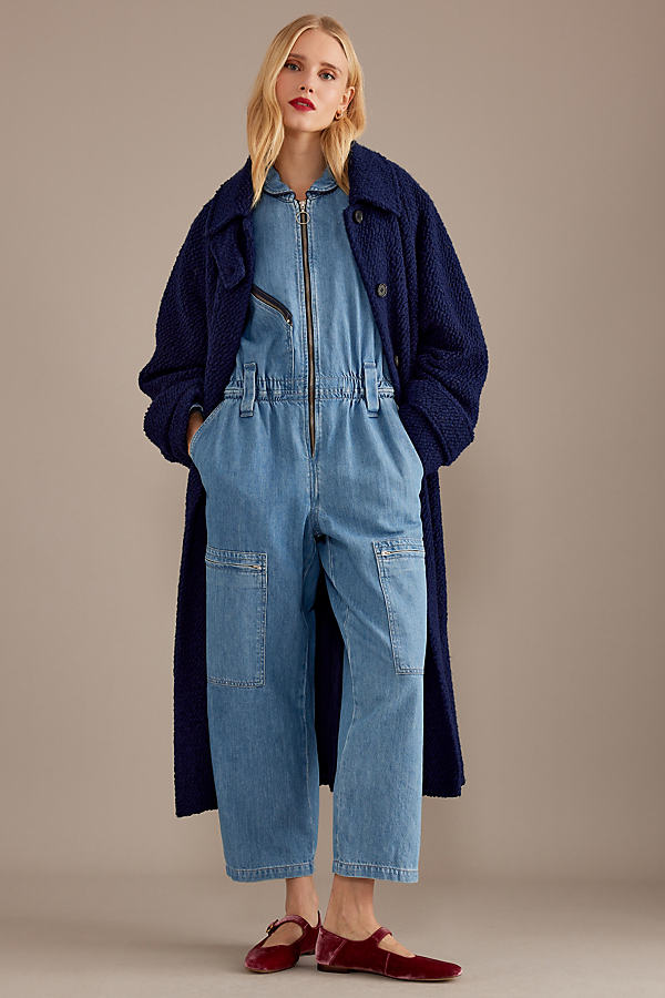 Seventy + Mochi Amelia Long-Sleeve Organic Denim Jumpsuit