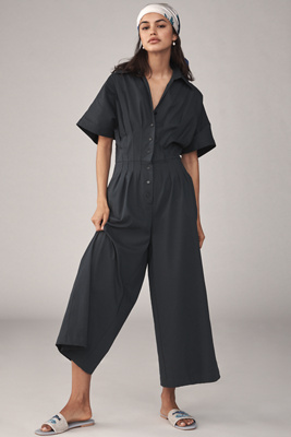 The Tobie Pleated Jumpsuit by en Black, taille: XS chez Anthropologie - Exquise - Modalova