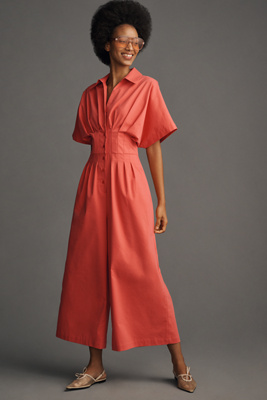 The Tobie Pleated Jumpsuit by en Red, taille: XS chez Anthropologie - Exquise - Modalova