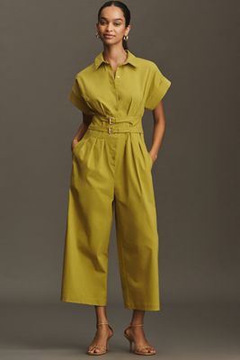 By Anthropologie Halter Plissé Romper