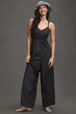 PILCRO SLEEVELESS WIDE-LEG JUMPSUIT 