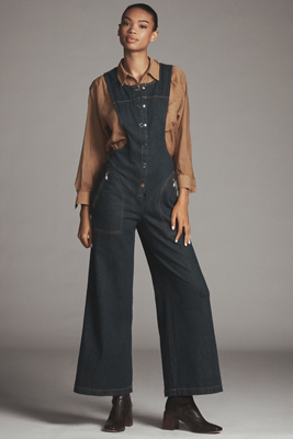 Maeve Button-front Jumpsuit In Blue