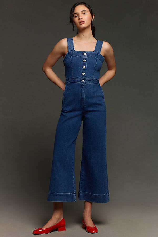 Maeve The Portside Button-front Jumpsuit By : Denim Edition In Blue