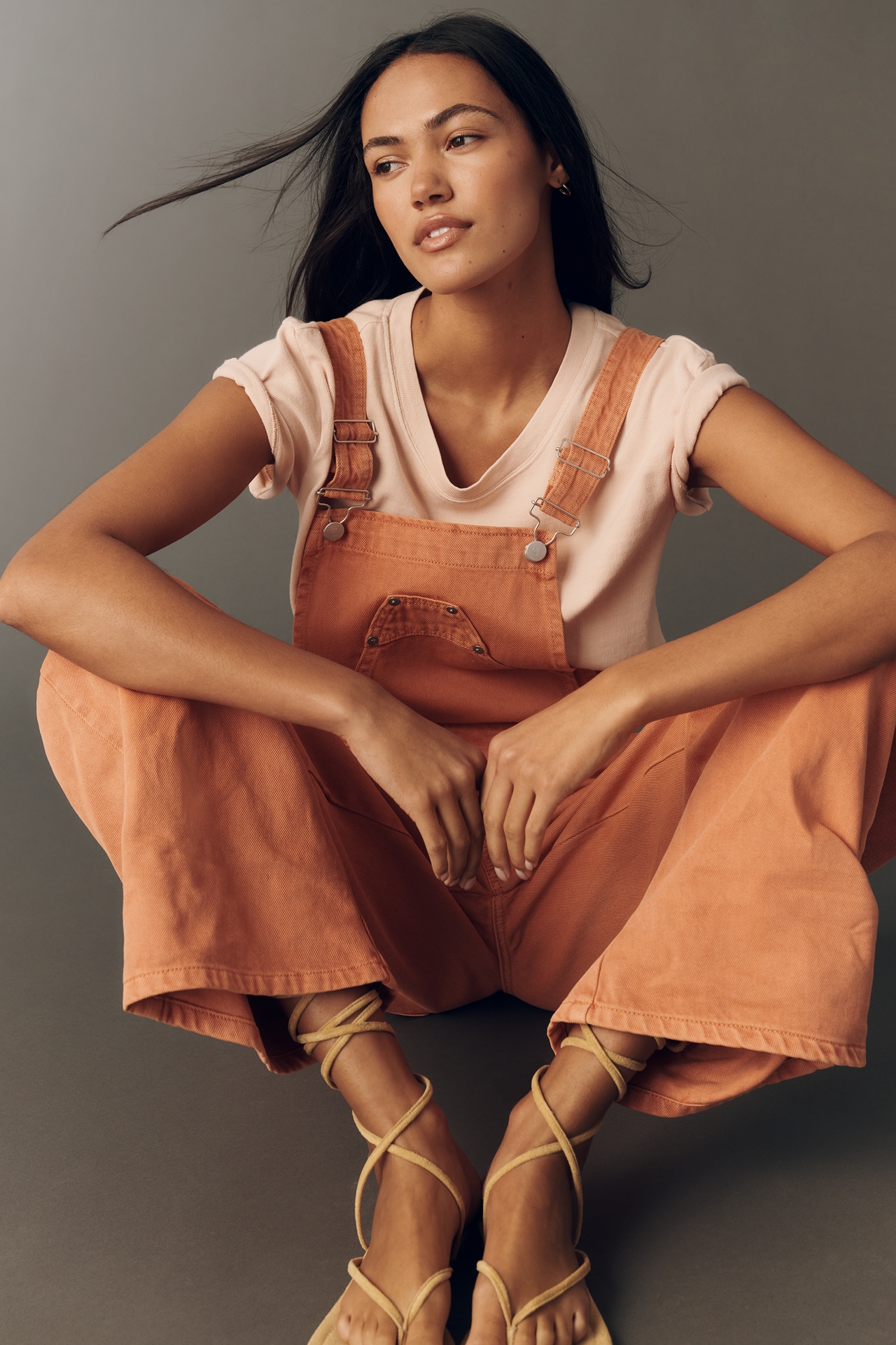 Kayden Regenerative Cotton Barrel Overalls by Pilcro