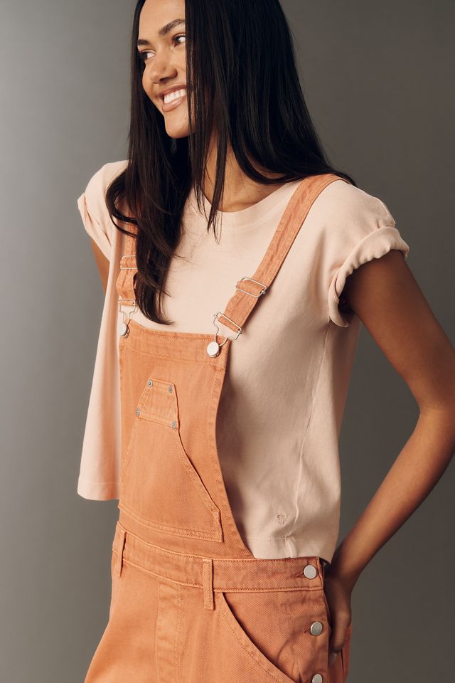 Kayden Regenerative Cotton Barrel Overalls by Pilcro | Anthropologie