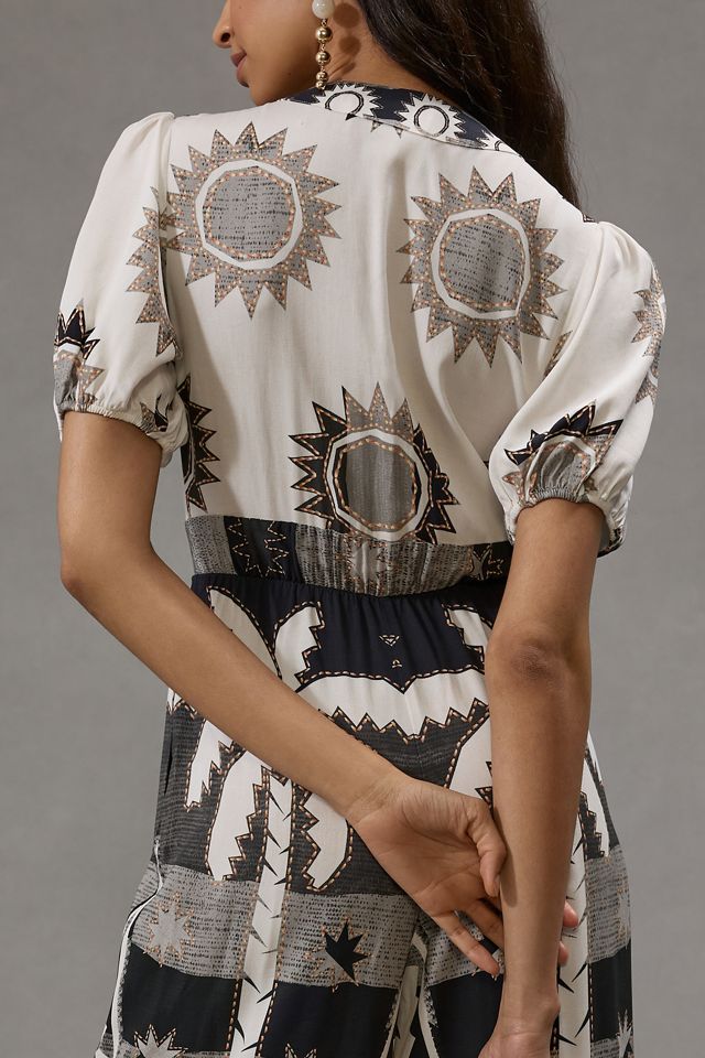 Farm Rio Puff-Sleeve Linen Jumpsuit | Anthropologie