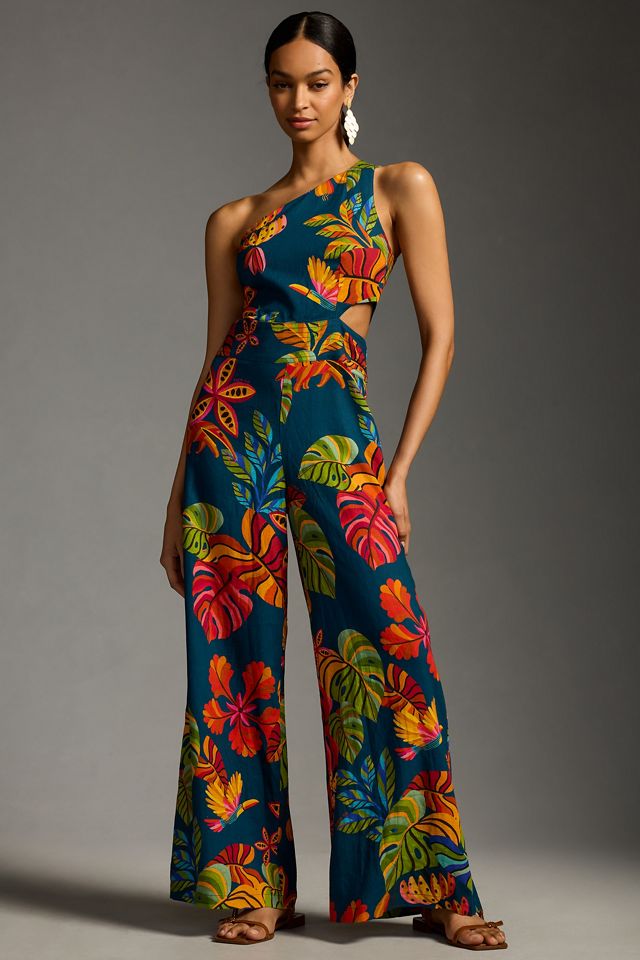 Farm Rio x Anthropologie Printed Halter Jumpsuit