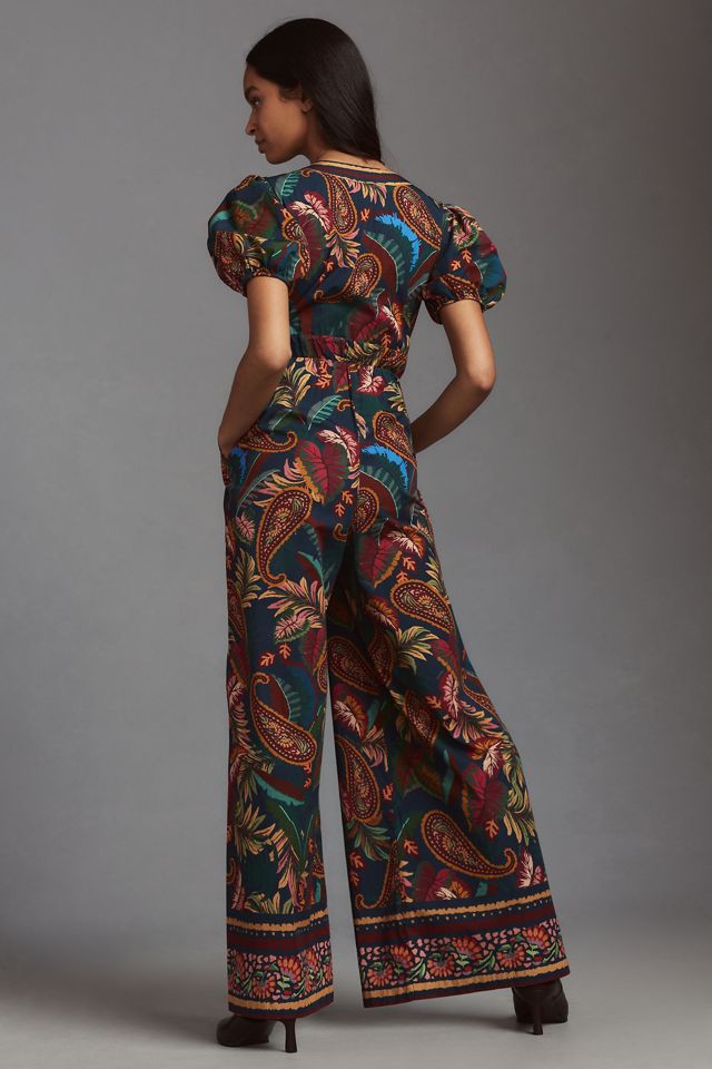 Farm Rio x Anthropologie Puff-Sleeve Printed Jumpsuit #1