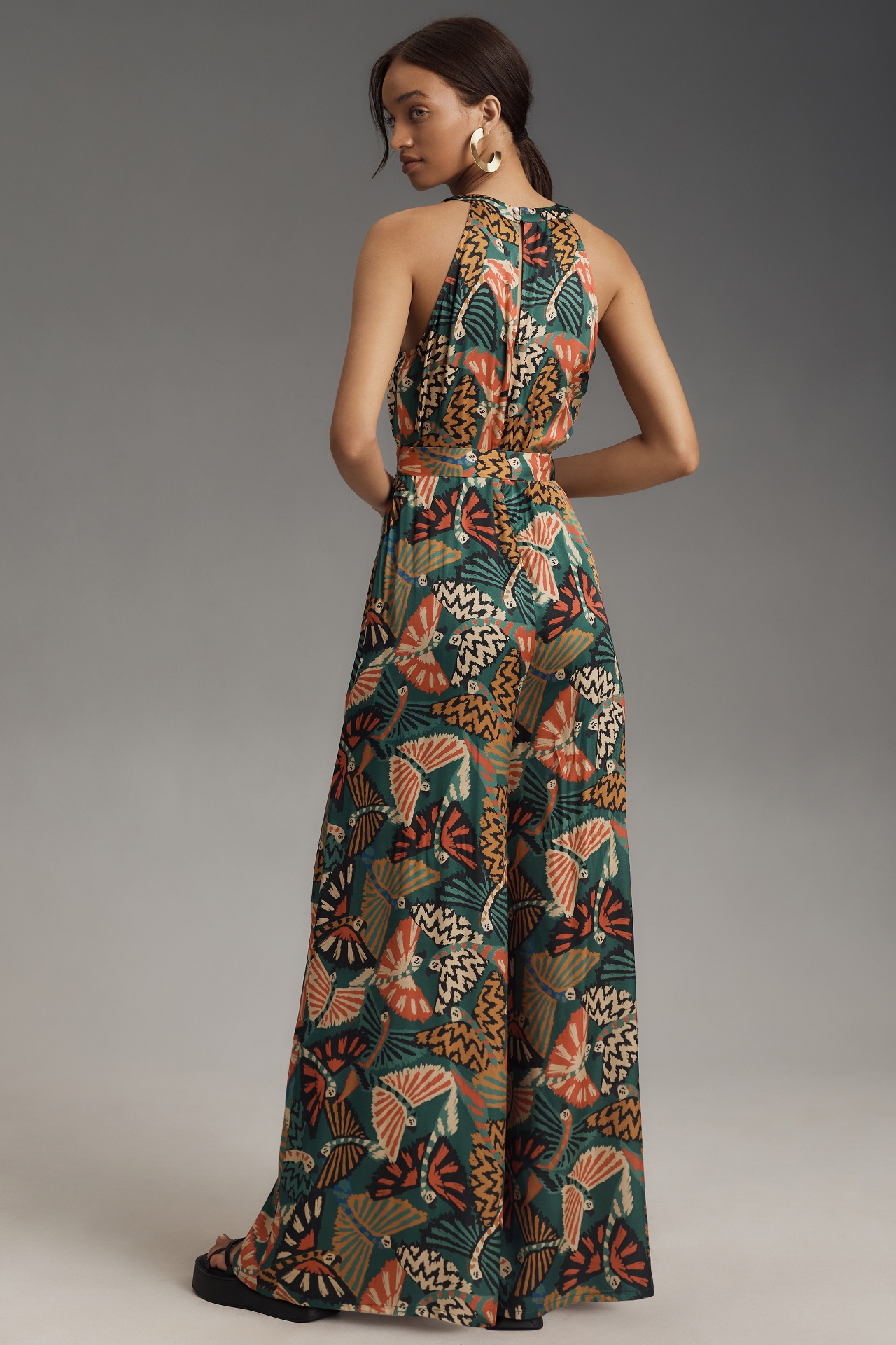 Farm Rio x Anthropologie Printed Halter Jumpsuit