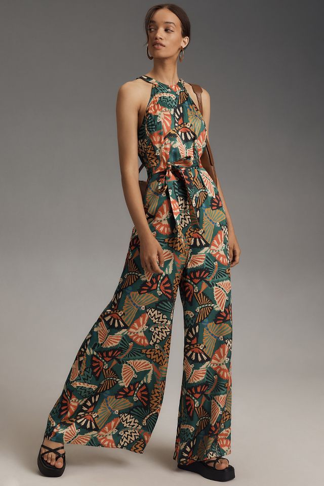 Farm Rio x Anthropologie Printed Halter Jumpsuit | Anthropologie