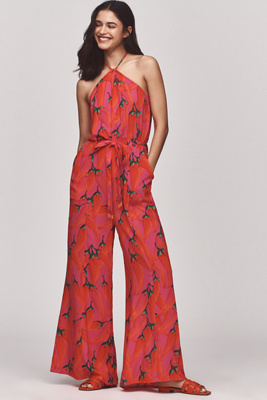 Farm Rio X Anthropologie Halter Jumpsuit In Multicolor
