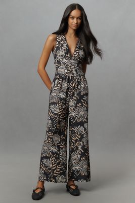 Farm Rio x Anthropologie Printed V-Neck Jumpsuit