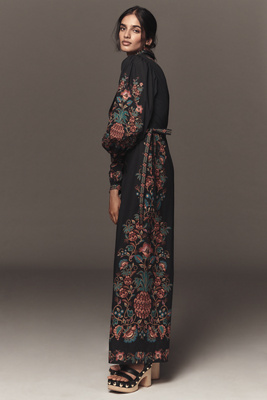 Farm Rio X Anthropologie Poplin Printed Shirting Jumpsuit In Multi