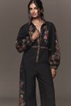 Farm Rio x Anthropologie Poplin Printed Shirting Jumpsuit