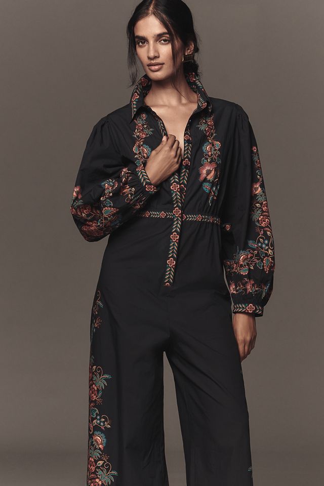 Farm Rio x Anthropologie Poplin Printed Shirting Jumpsuit #1