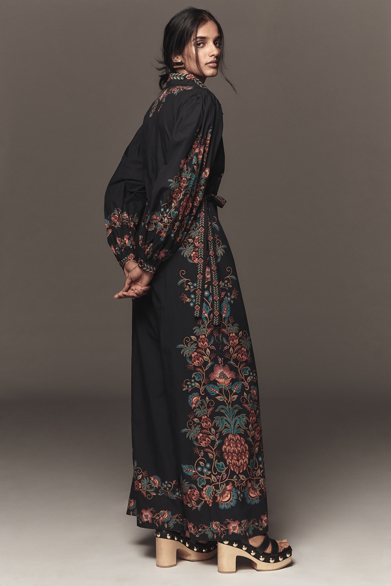 Farm Rio x Anthropologie Poplin Printed Shirting Jumpsuit