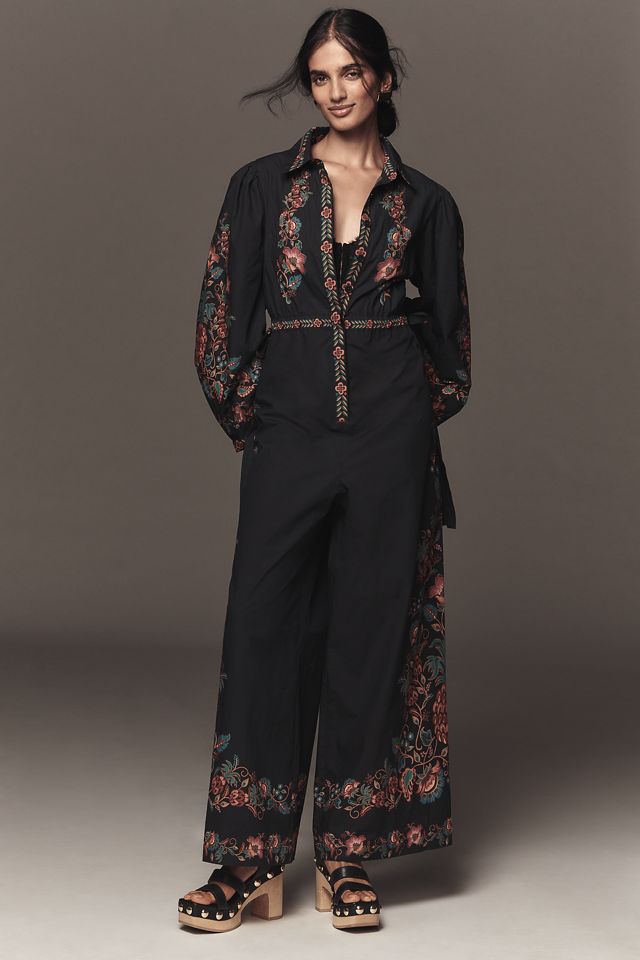 Farm Rio x Anthropologie Poplin Printed Shirting Jumpsuit #3