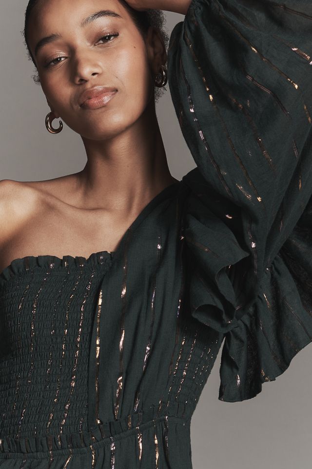 Farm Rio x Anthropologie One-Shoulder Stripe Jumpsuit #3