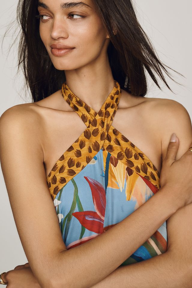 Farm Rio x Anthropologie Printed Halter Jumpsuit #1