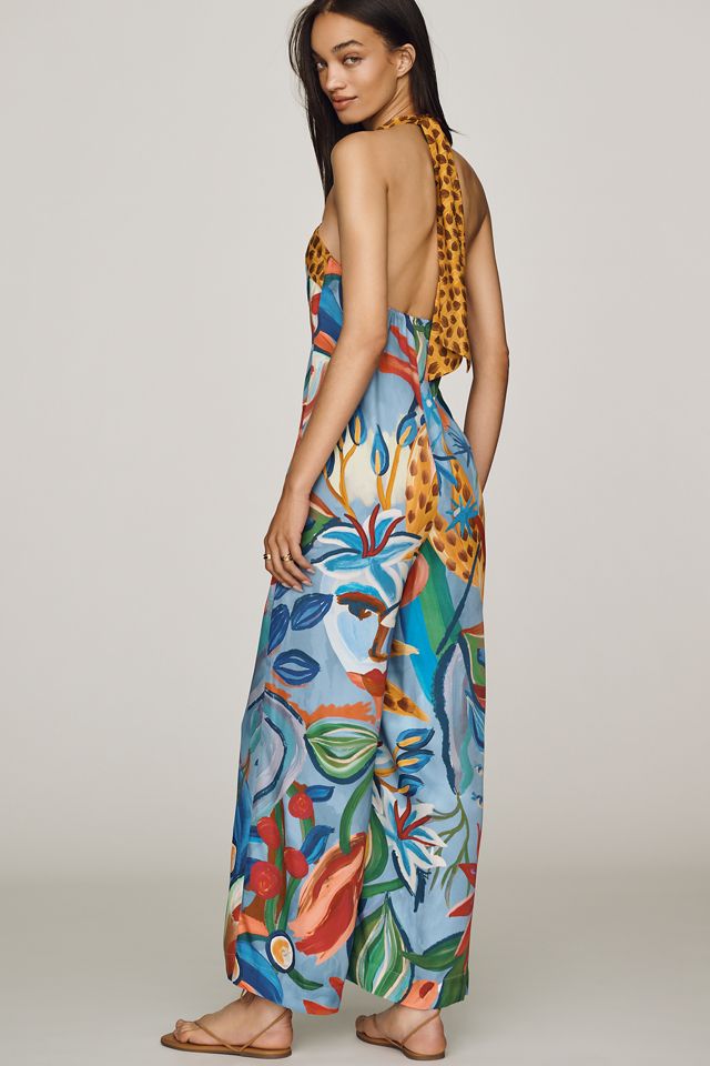 Farm Rio x Anthropologie Printed Halter Jumpsuit #3