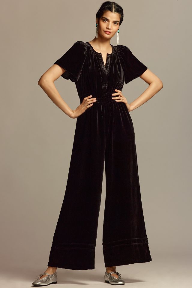 Anthropologie fashion velvet jumpsuit