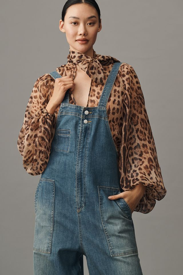 Pilcro Barrel-Leg Zip-Front Overalls #1