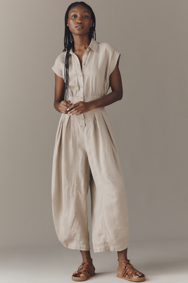 Linen Shirting Jumpsuit
