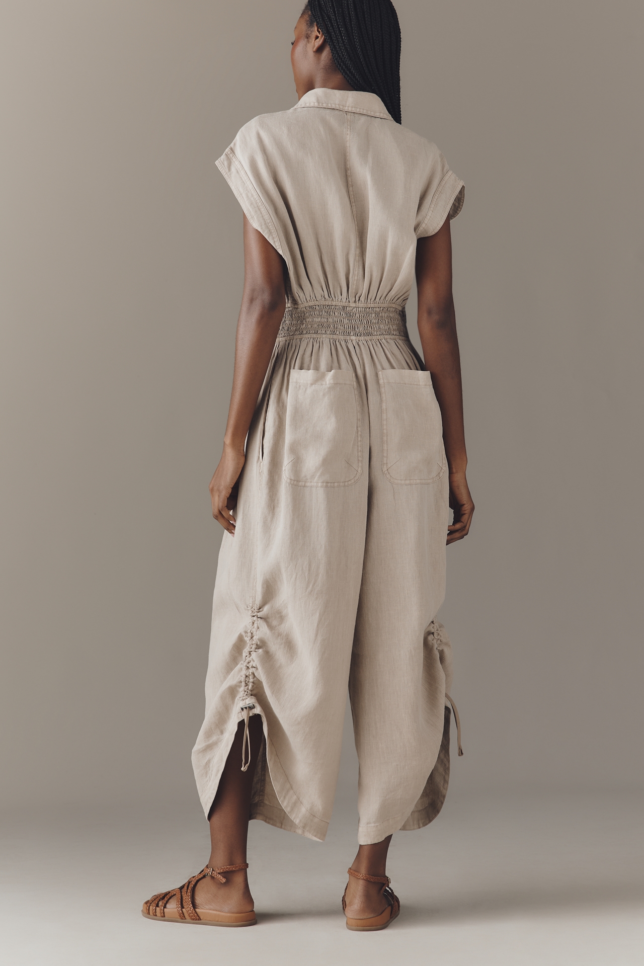 By Anthropologie Linen Shirting Jumpsuit