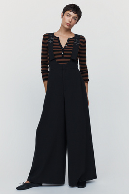 By Anthropologie Wide-Leg Overalls by Anthropologie