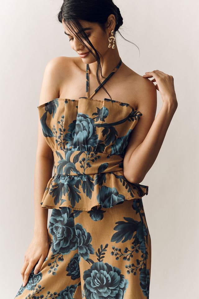Especia Floral Peplum Halter Jumpsuit #2